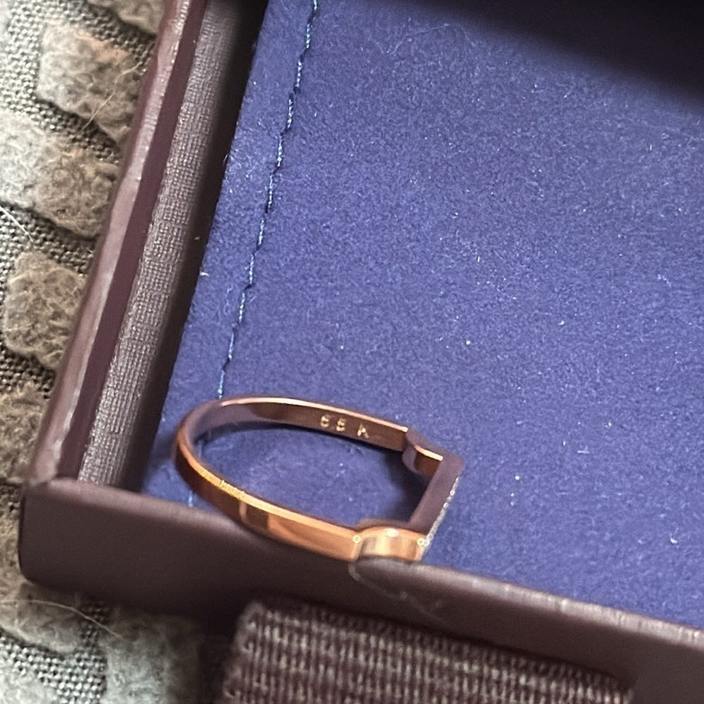 Monica Vinader Signature Ring 18k  Rose Gold Vermeil Pave 5.5 - Picture 5 of 7